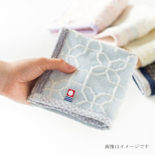 今治謹製　千歳はんかち　木箱入り　タオルハンカチ1枚　HK1017　ブルー　（今治産）のイメージ