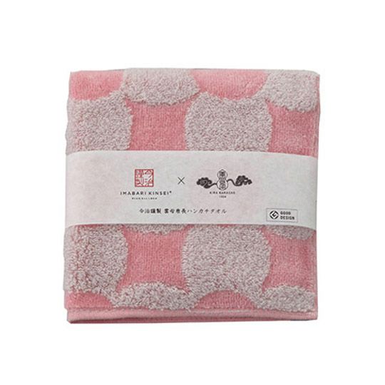 今治謹製　雲母唐長（KIRA KARACHO)ハンカチタオル　　ハンカチタオル１枚　TKK23　ピンク（南蛮七宝）（今治製）