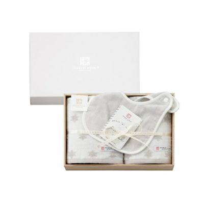 今治謹製 First towel 木箱入り フェイスタオル2枚・にぎにぎ(鈴