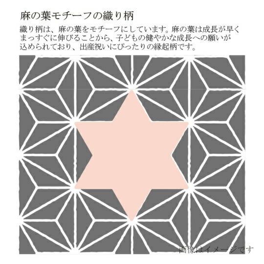 今治謹製 First towel　木箱入り　フード付きバスポンチョ1枚・スタイ1枚・にぎにぎ(鈴入り)1点セット　FS7710　ピンク　(今治産)の織り柄