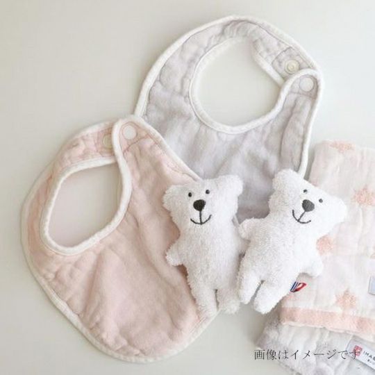 今治謹製 First towel　スタイ1点　20×23cm　TFS03　(今治製)　ピンクとにぎにぎ