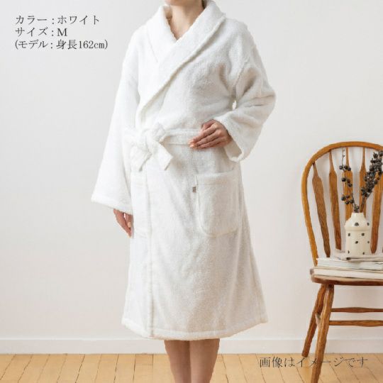 今治謹製 極上タオル superior 　バスローブ　1枚　TGKB902　Mサイズ　ホワイト（今治製）（女性）