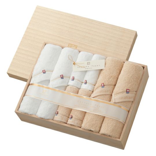 今治謹製　至福タオル　木箱入り　バスタオル4枚・フェイスタオル4枚セット　SH55200（今治製）