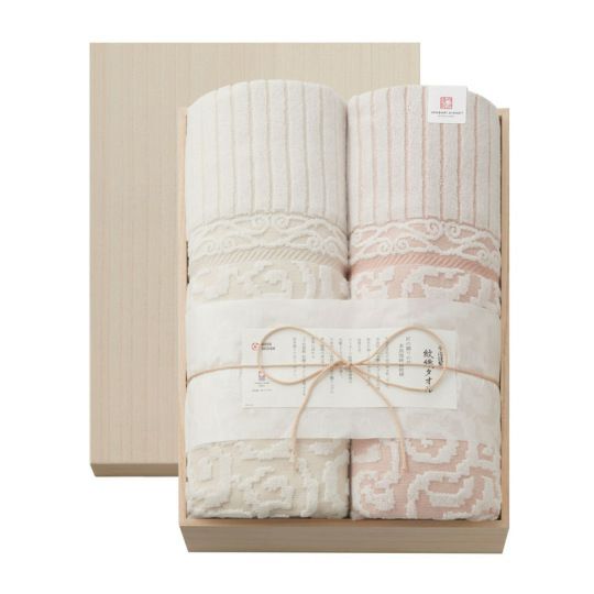 今治謹製　紋織タオル　木箱入り　タオルケット２枚セット　IM20039(今治製)