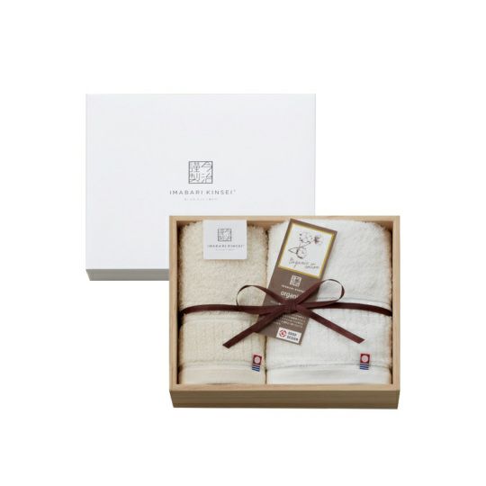 今治謹製オーガニックタオル　オーガニックパイル　フェイスタオル１枚・ウォッシュタオル１枚セット　IOG3925（今治製）