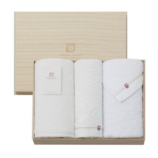 【20周年限定】今治謹製“白”のタオルセット　バスタオル３枚セット　ISET2404（今治製）