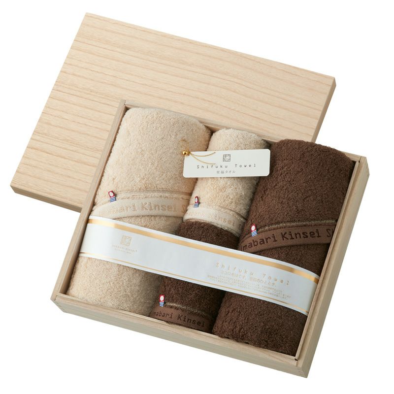 【限定色】今治謹製　至福タオル　木箱入り　バスタオル２枚・フェイスタオル２枚セット　SH77100(今治製)
