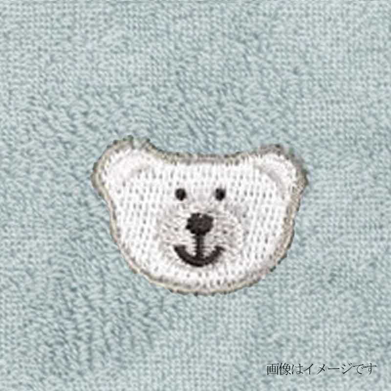 クマの刺繍部分ブルー