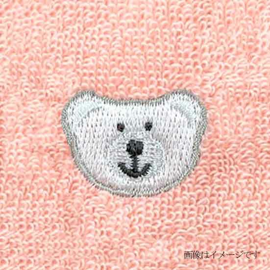 クマの刺繍部分ピンク