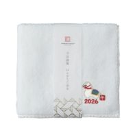 今治謹製 お年賀はんかちたおる　2026年の干支 午（ウマ）の刺繍入り