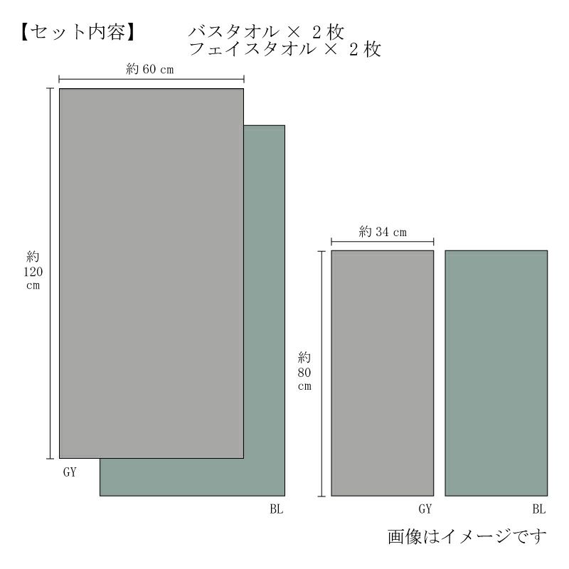 【限定色】今治謹製　極上タオル premium　木箱入り　バスタオル２枚・フェイスタオル２枚セット　GK14257(今治製)　サイズ