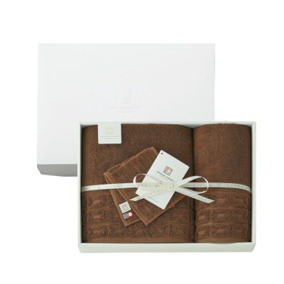 今治謹製 Chocolat Luxe 紙箱入り カカオ染めバスタオル1枚・ フェイス