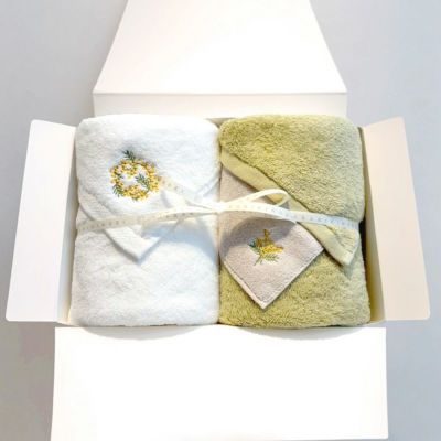 限定セット】今治謹製 ミモザタオルセット(M) コンパクトバスタオル1